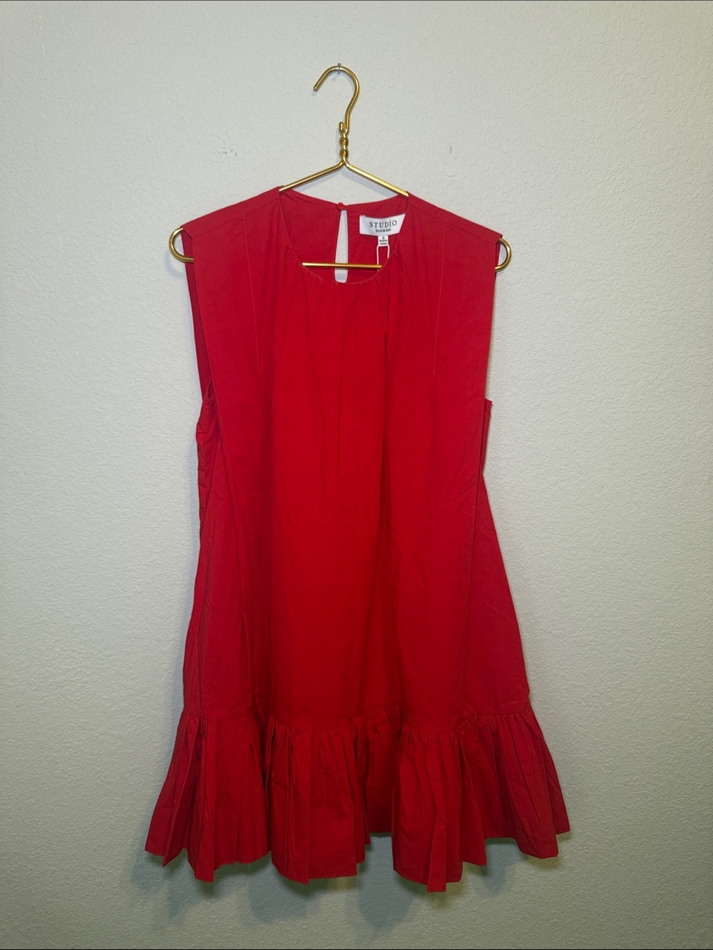 NWT | Studio Strut & Bolt Red Ruffle Hem Dress Size Small